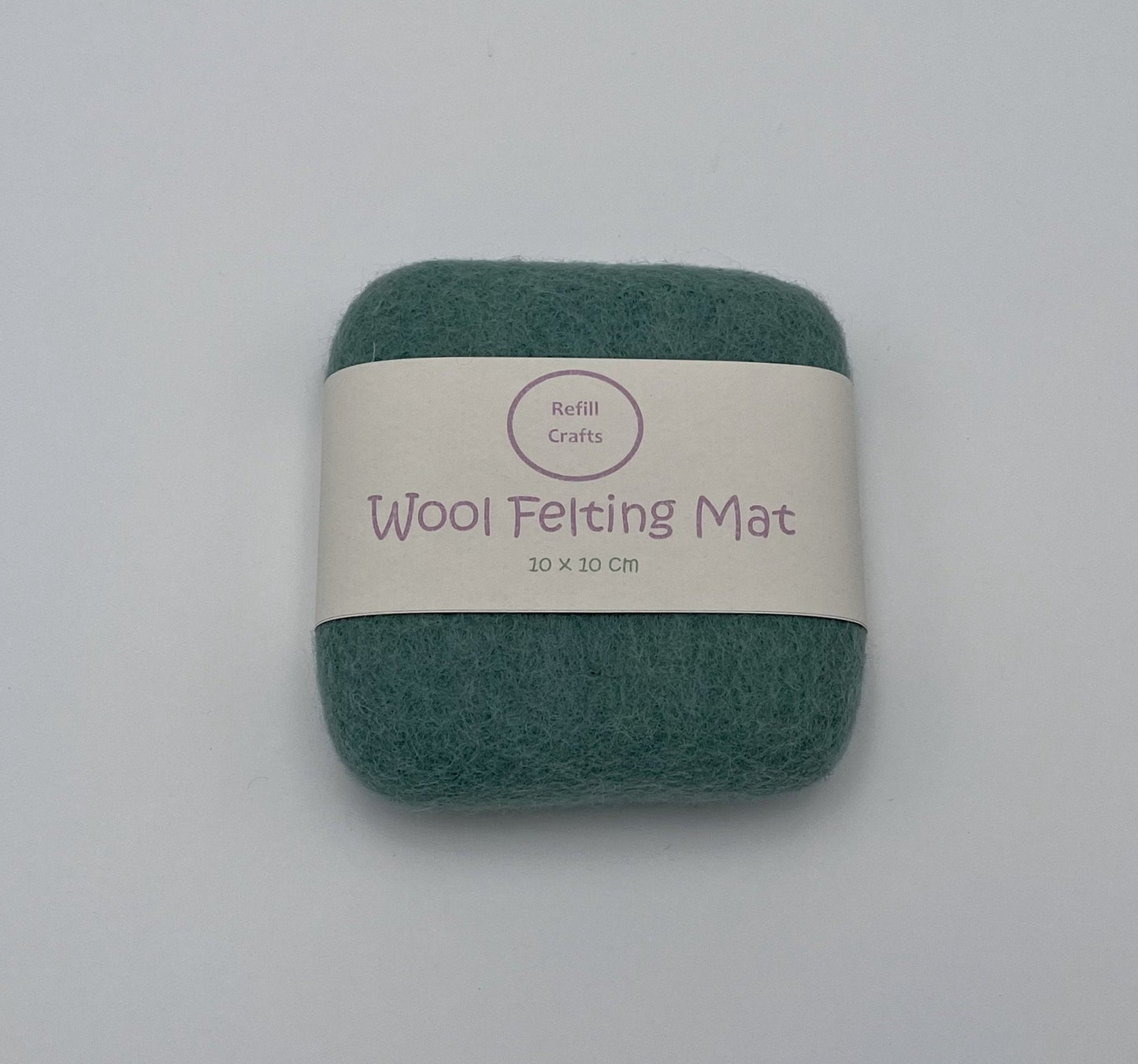Green wool needle felting mat 10 x 10 cm