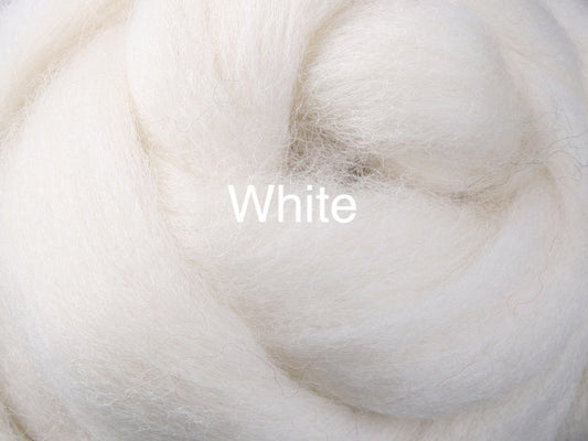 Corriedale sliver white colour wool roving